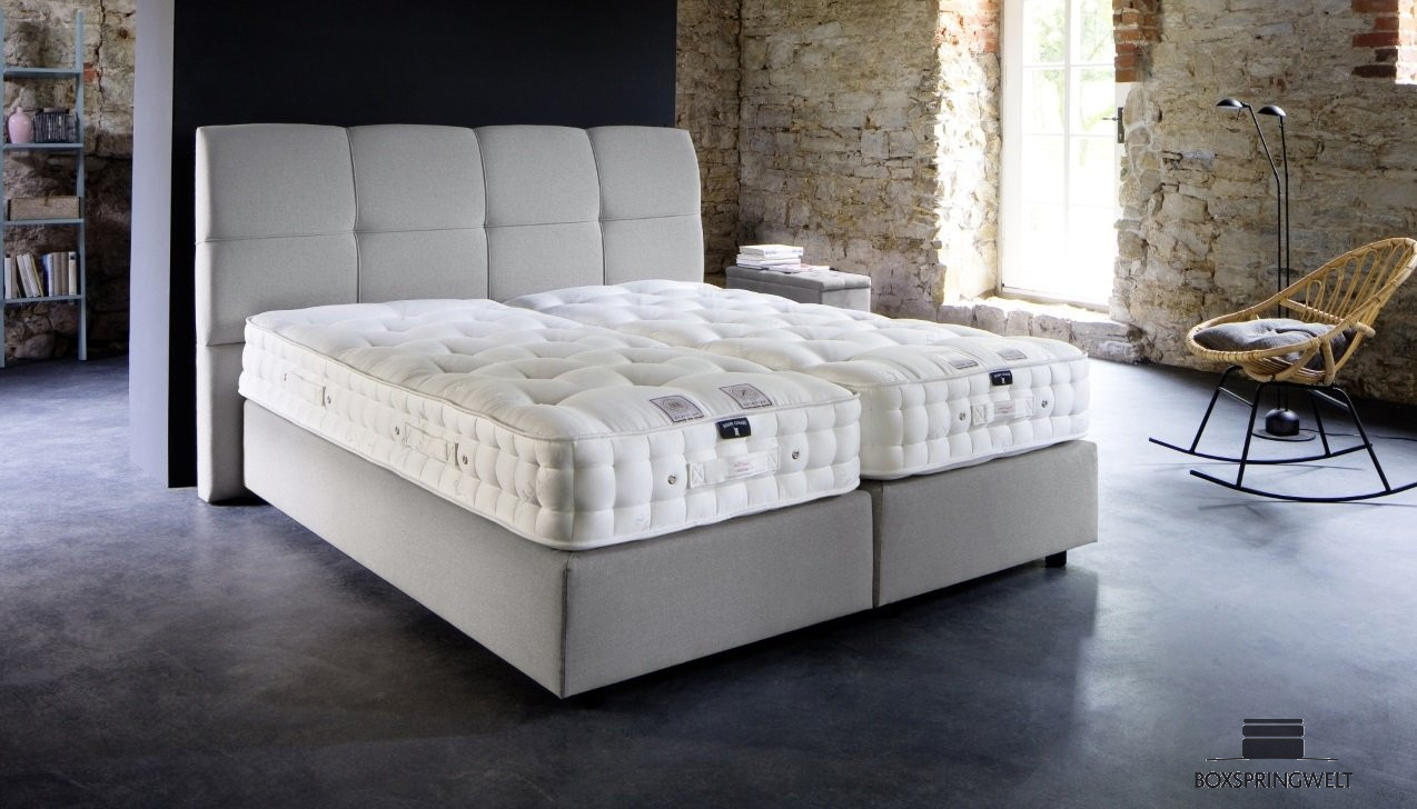 Boxspringbett „Carmen“ in Board Grau-Silber