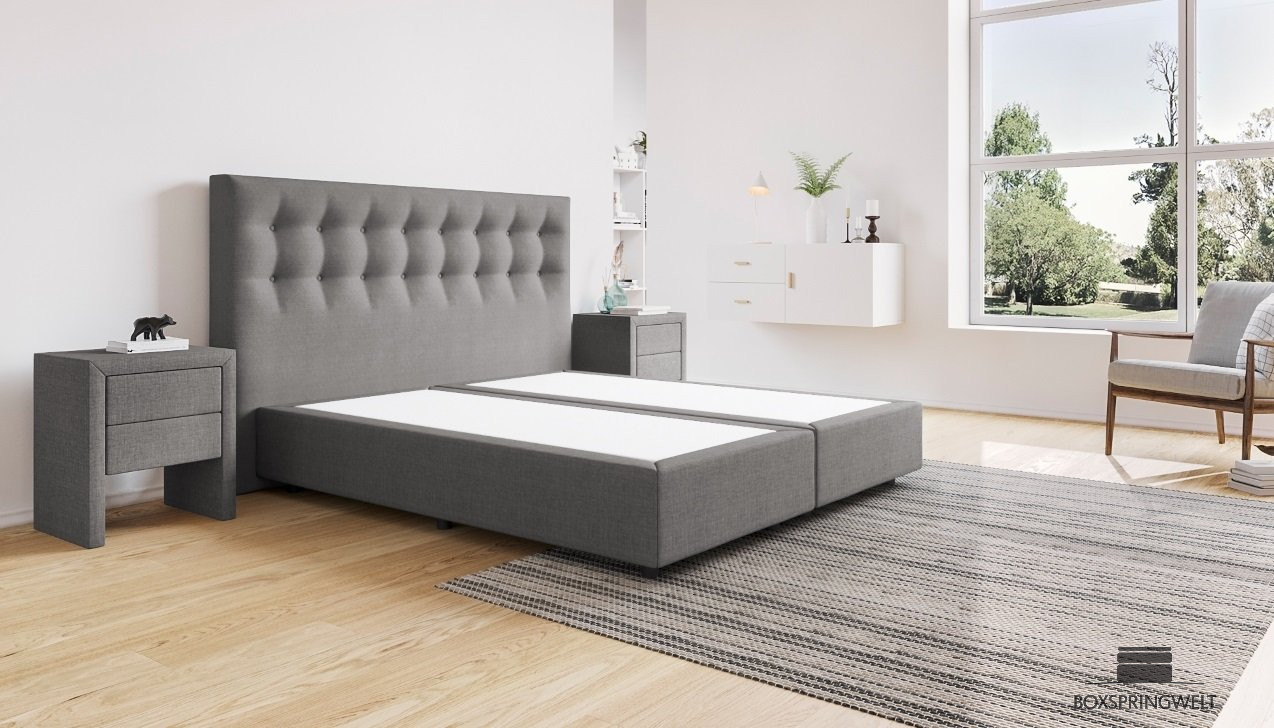 Boxspringbett Beatrix ohne Matratze 180 x 200 cm in Golf Anthrazit