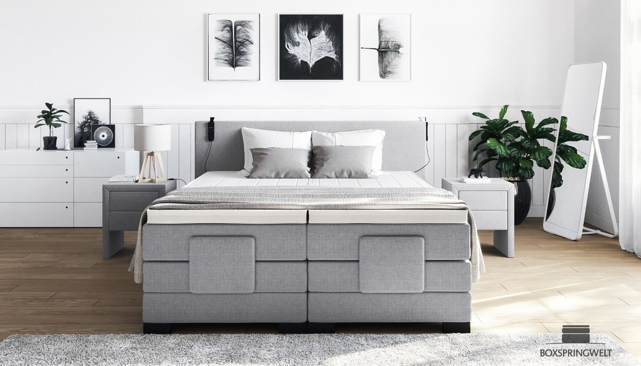 Elektro Boxspringbett Konrad in Board Grau