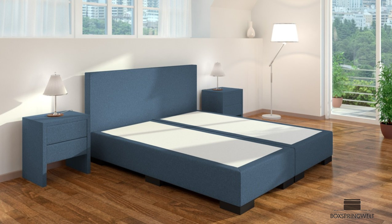 Boxspringbett William ohne Matratze in Golf Blau