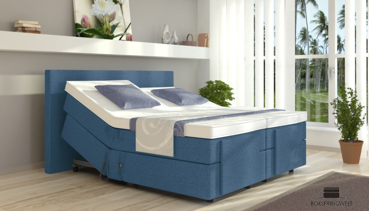 Boxspringbett Henry in Blau