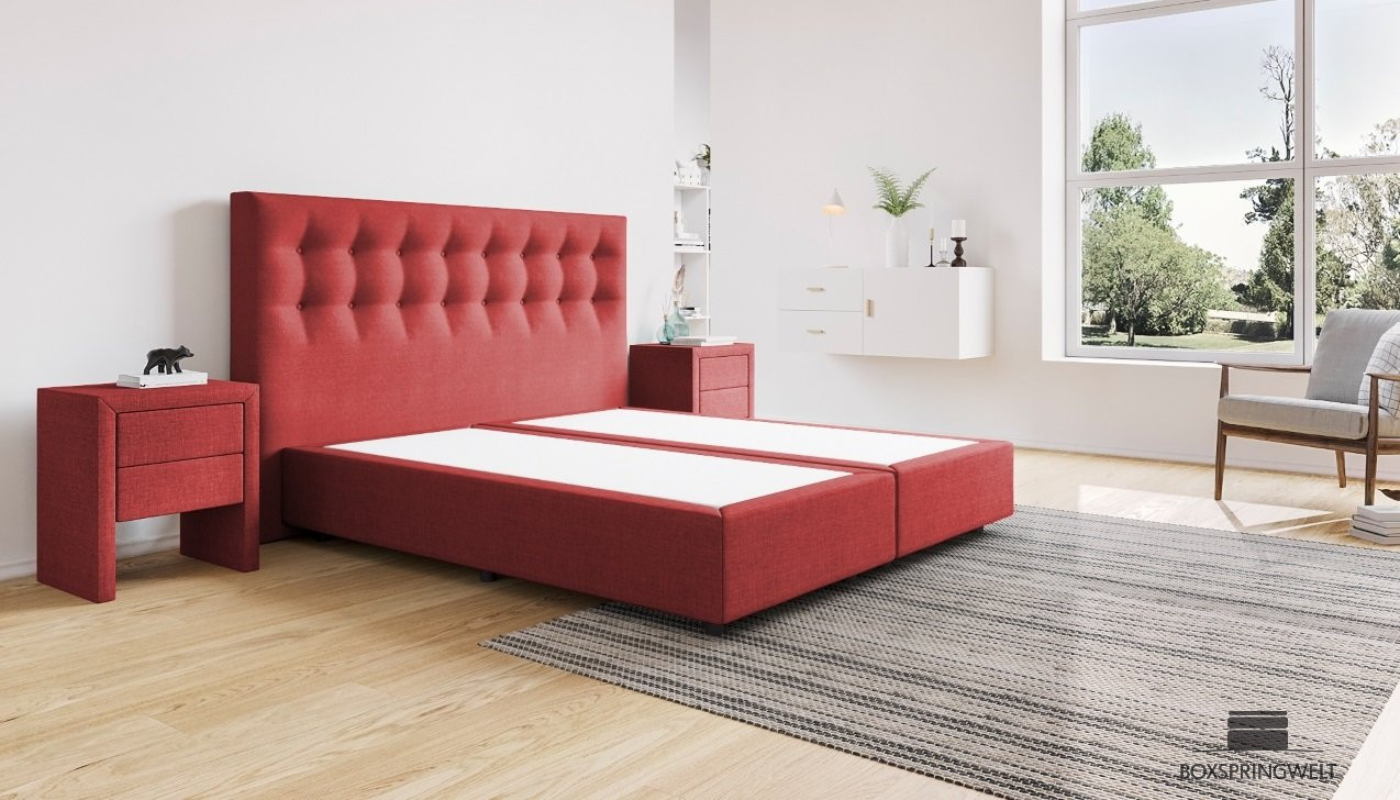 Boxspringbett Beatrix ohne Matratze 180 x 200 cm in Golf Burgundy