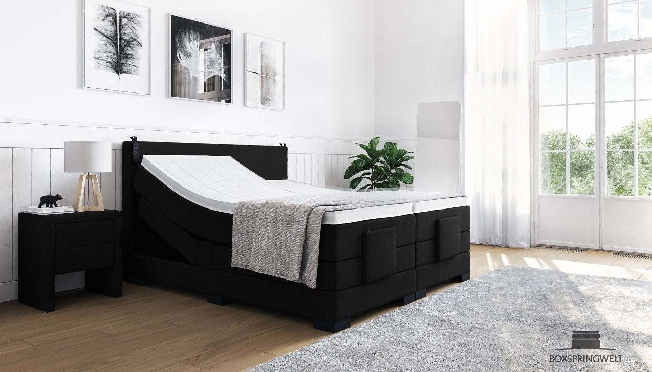 Boxspringbett Konrad mit Motor in Golf Graphite
