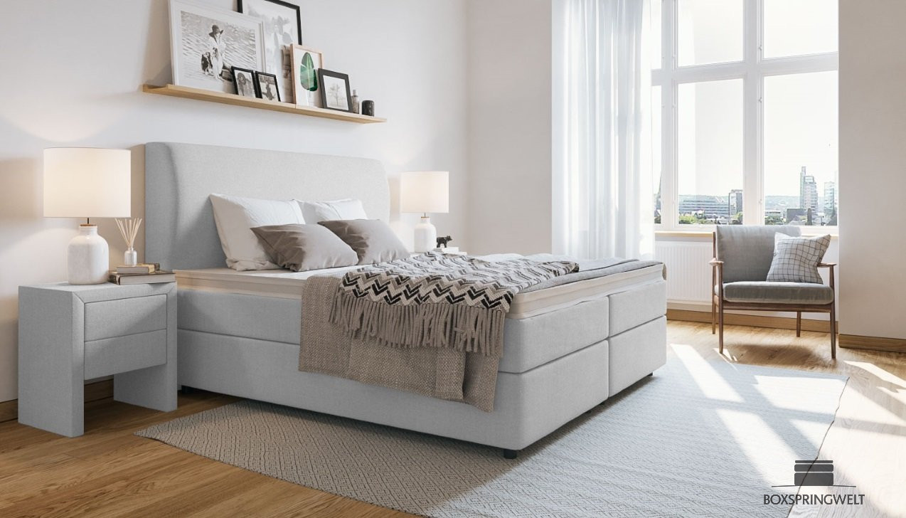Boxspringbett Charlotte in Board Zink