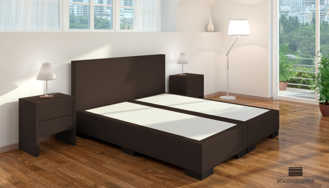 Boxspringbett William ohne Matratze in Golf Dunkelbraun