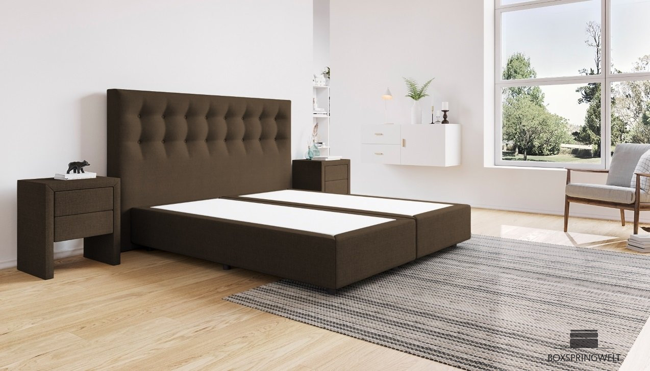 Boxspringbett Beatrix ohne Matratze 180 x 200 cm in Golf Dunkelbraun