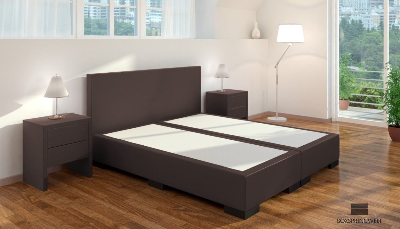 Boxspringbett William ohne Matratze in Crush Braun