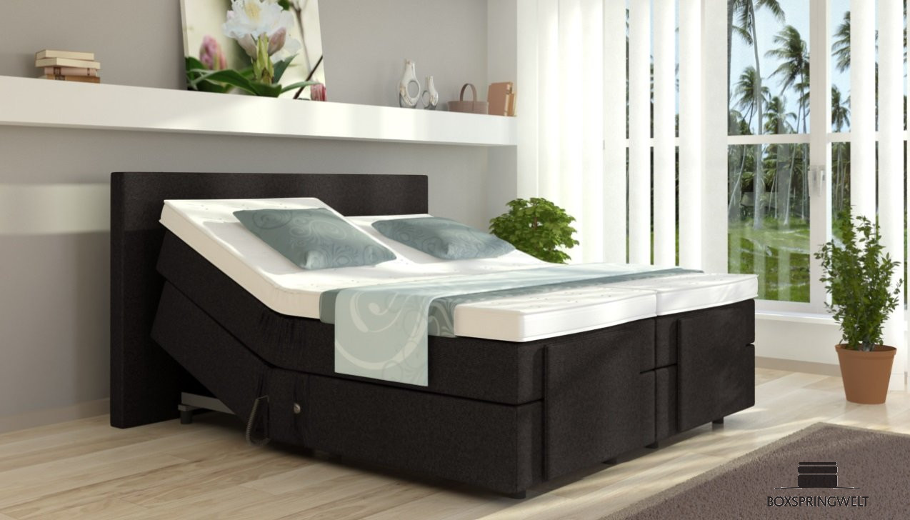 Boxspringbett Henry in Dunkelgrau