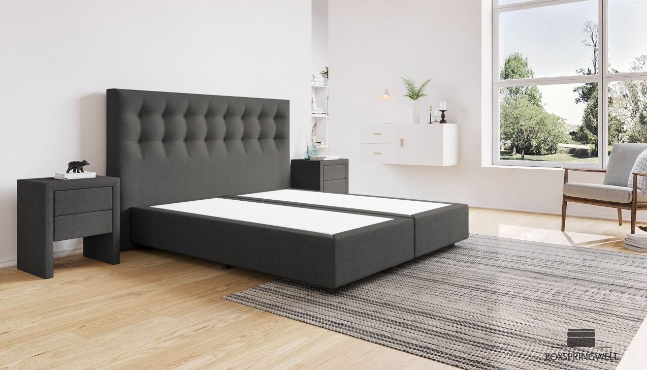 Boxspringbett Beatrix ohne Matratze 180 x 200 cm in Golf Dunkelgrau