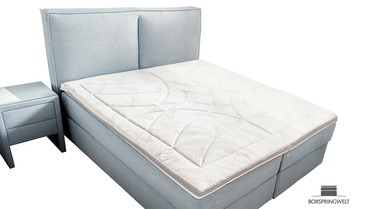 Topper für jedes Bett geeignet (auf Bild: mit Tencel Bezug)