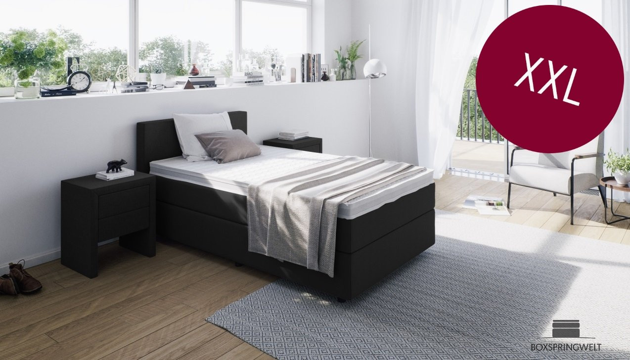 Boxspringbett XXL in Golf Graphite