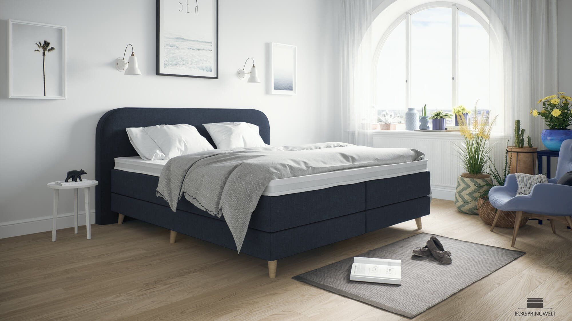 Boxspringbett Meghan in Jazz Navy