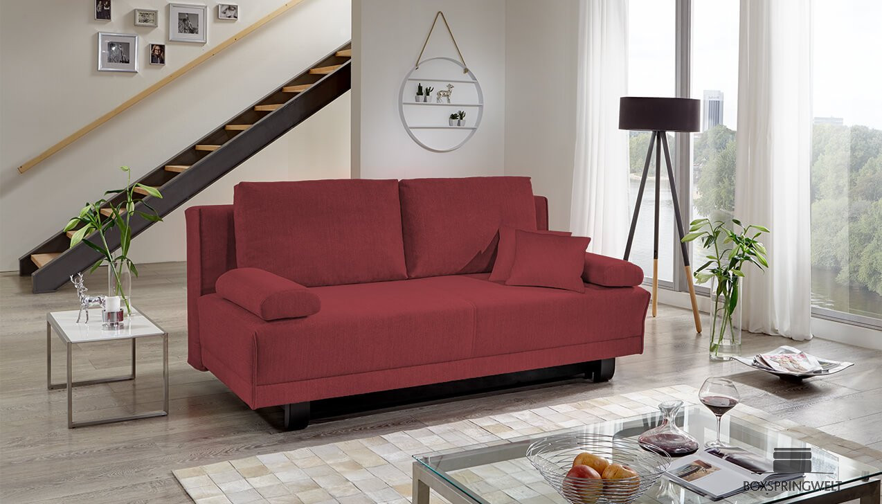 Schlafsofa in Bezug Arosa Rot