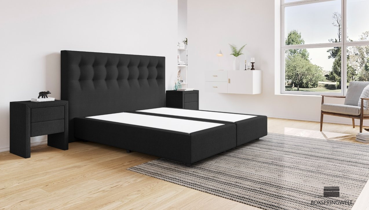 Boxspringbett Beatrix ohne Matratze 180 x 200 cm in Golf Graphite