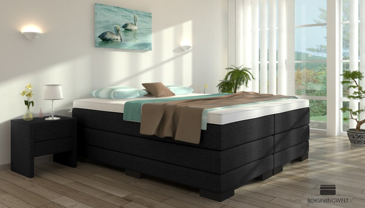 Boxspringbett Gustav ohne Kopfteil in Graphite