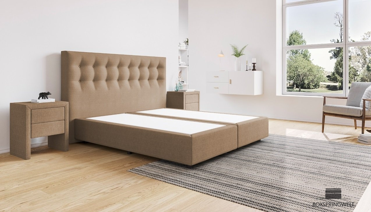 Boxspringbett Beatrix ohne Matratze 180 x 200 cm in Golf Hellbraun