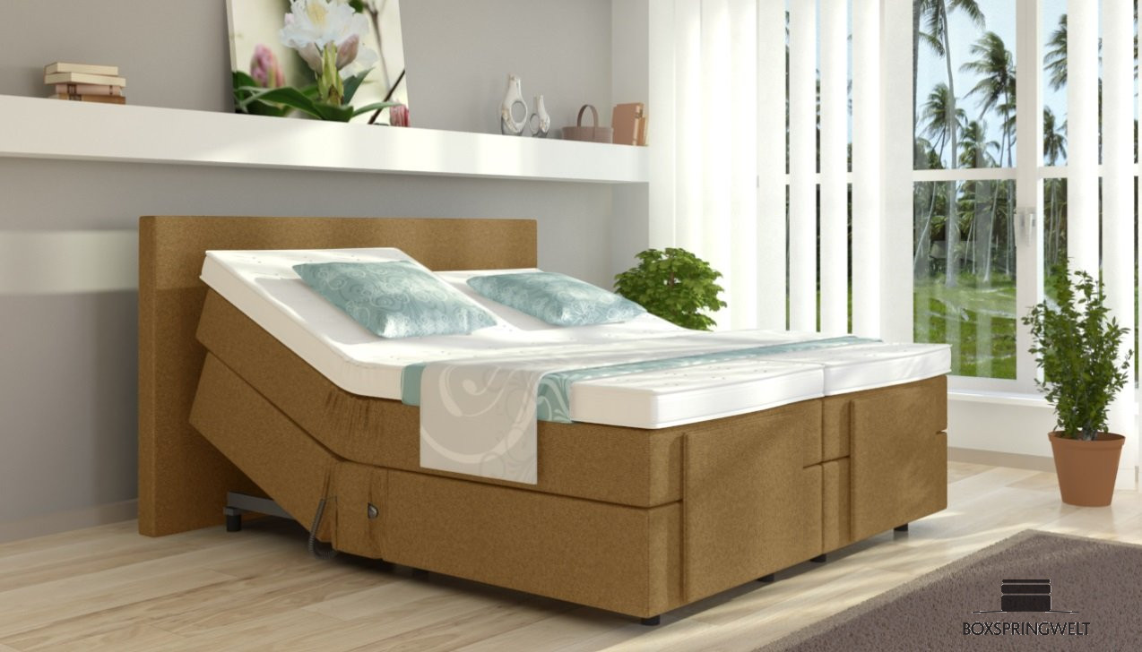 Boxspringbett Henry in Hellbraun