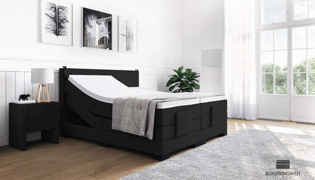 Boxspringbett Konrad mit Motor in Board Onyx