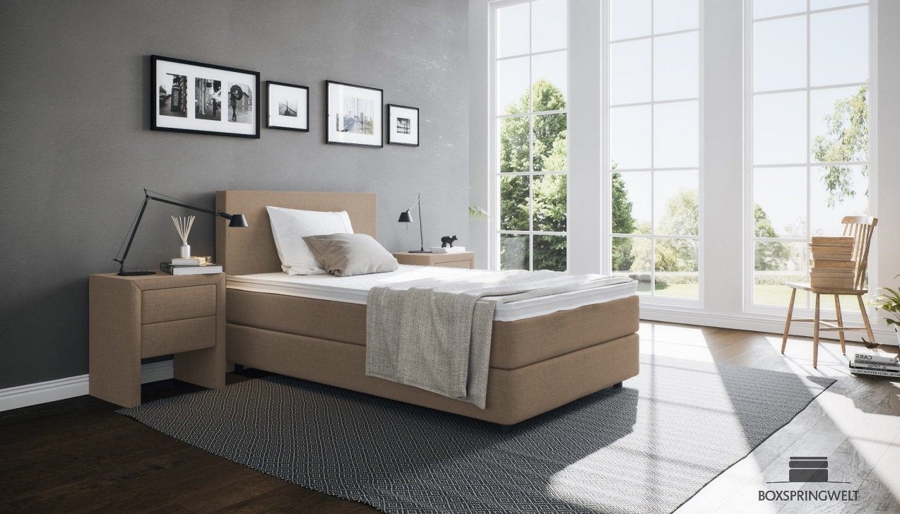 Boxspringbett Edmund in Golf Hellbraun