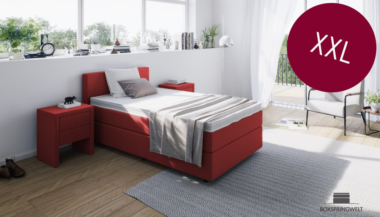 Boxspringbett XXL in Golf Burgundy