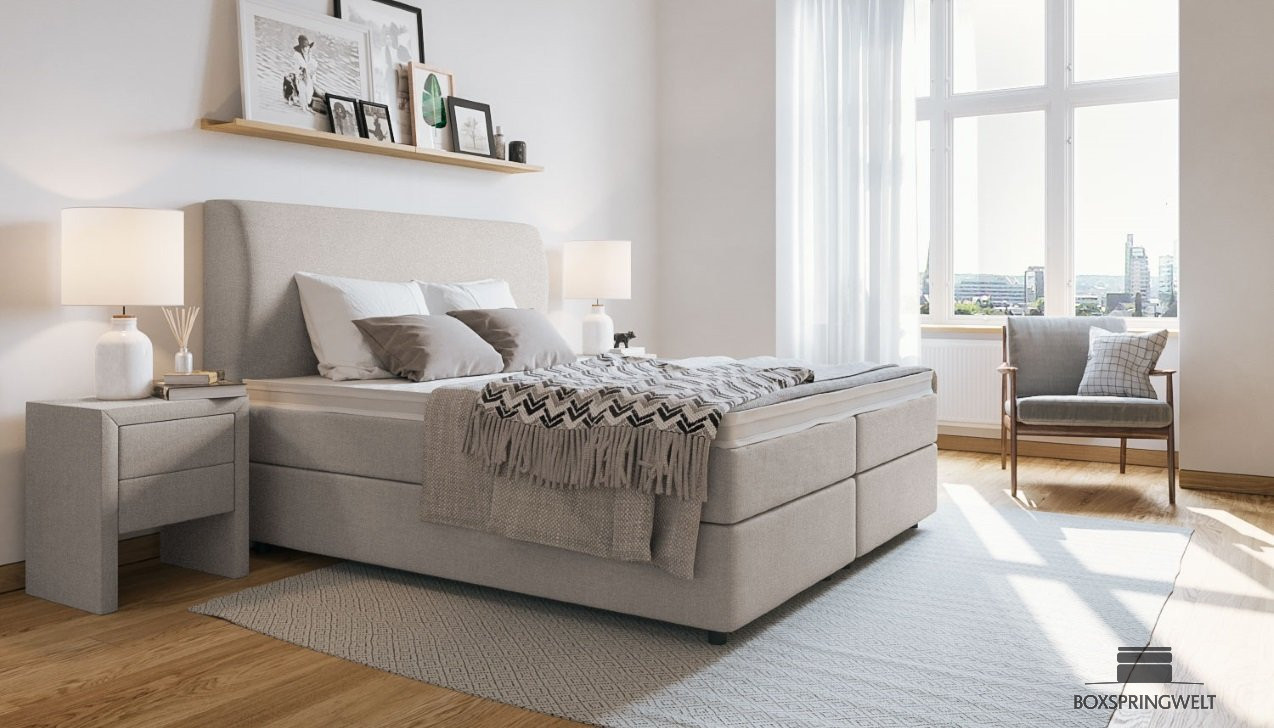 Boxspringbett Charlotte in Board Natur
