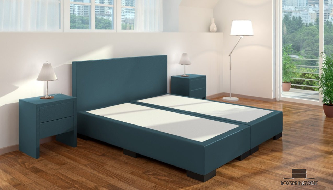 Boxspringbett William ohne Matratze in Crush Petrol