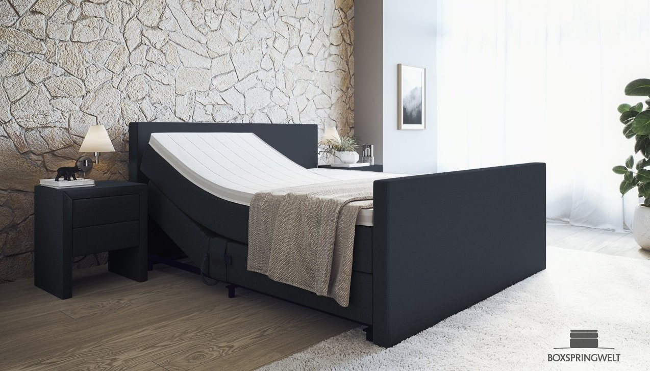 Boxspringbett Sven mit Motor in Navy