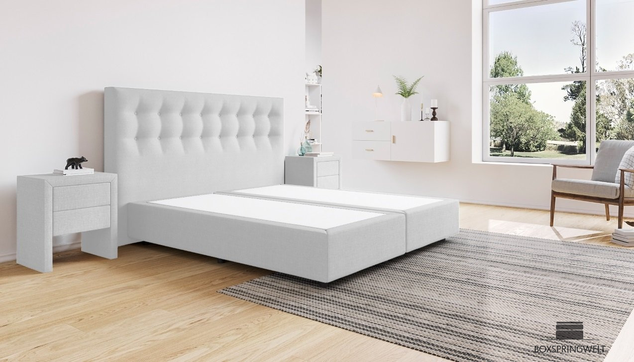 Boxspringbett Beatrix ohne Matratze 180 x 200 cm in Golf Weiß