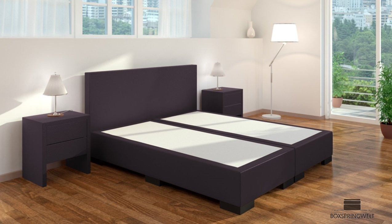 Boxspringbett William ohne Matratze in Crush Aubergine