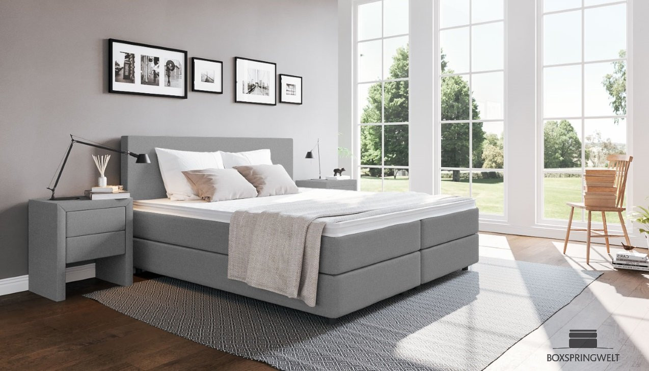 Boxspringbett Edmund in Board Grau