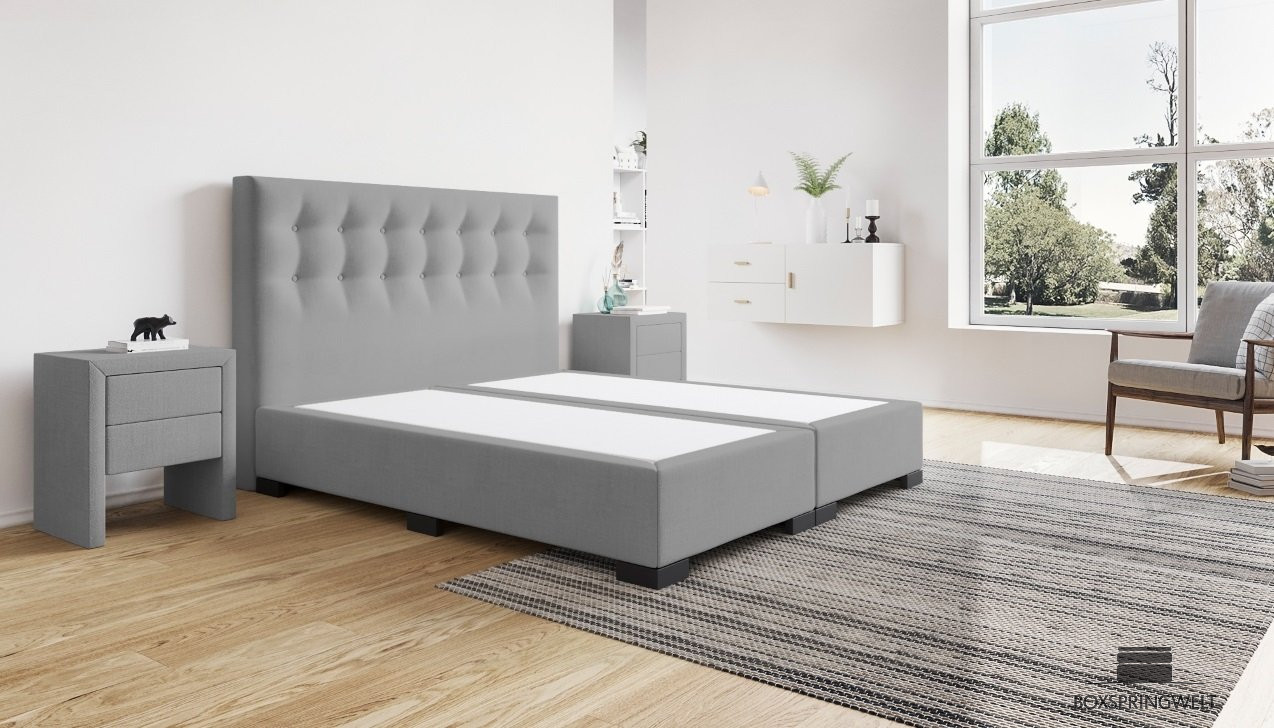 Boxspringbett Beatrix ohne Matratze 180 x 200 cm in Board Grau