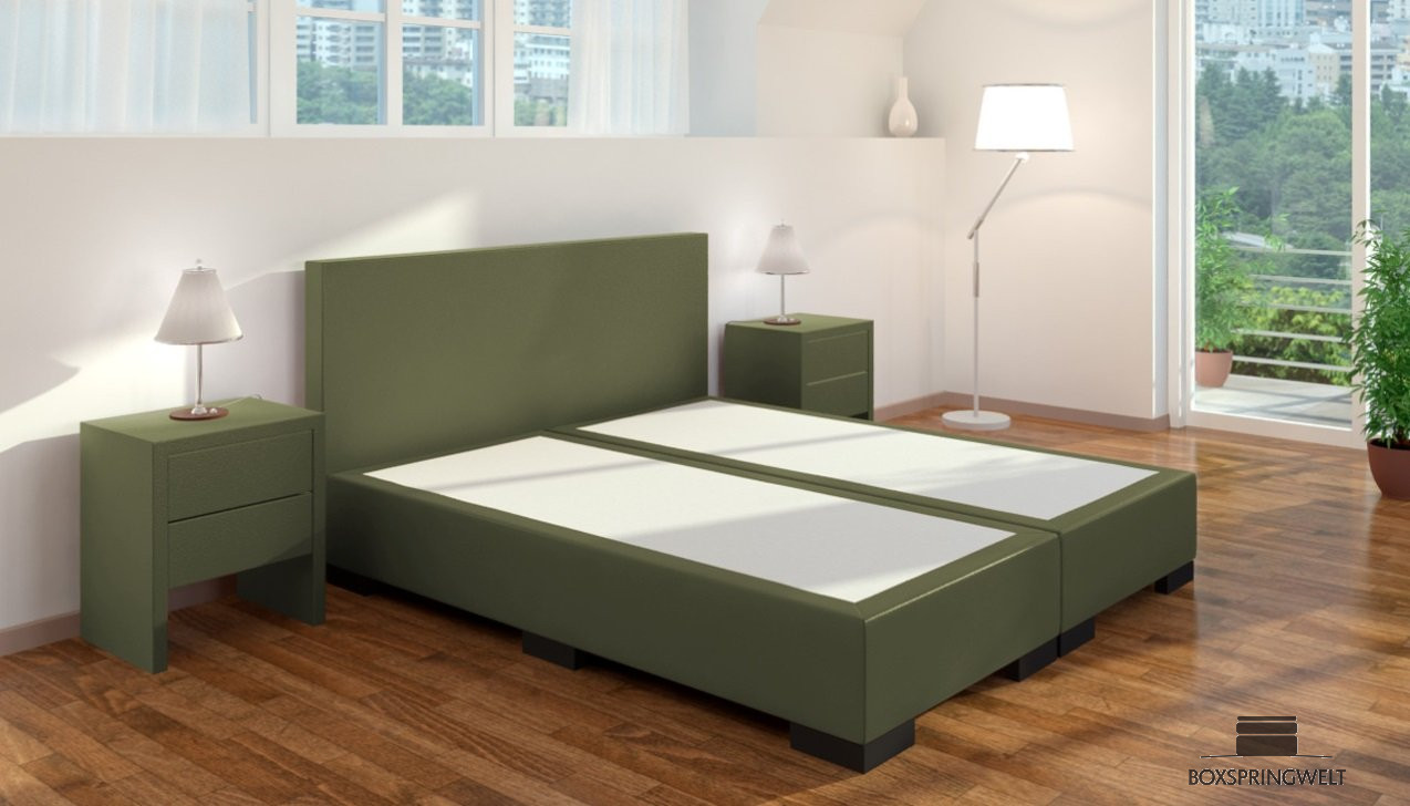 Boxspringbett William ohne Matratze in Crush Olive