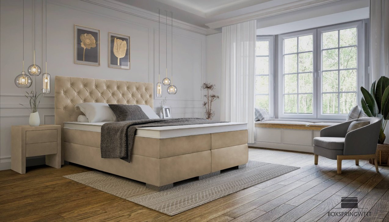 Boxspringbett Antonia in Adore Beige   