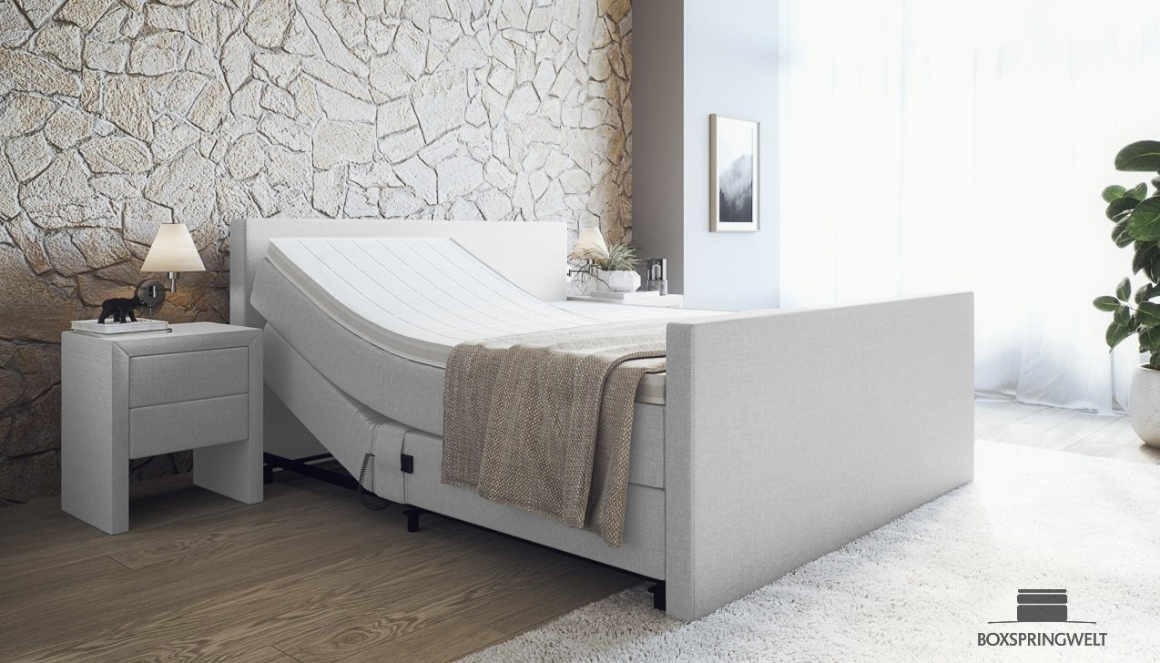 Boxspringbett Sven mit Motor in Zink