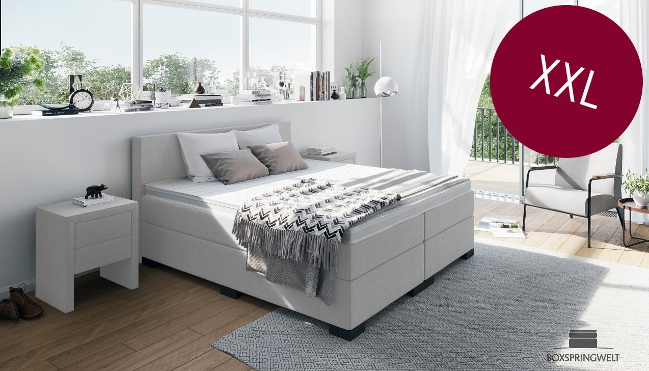 Boxspringbett XXL in Board Zink