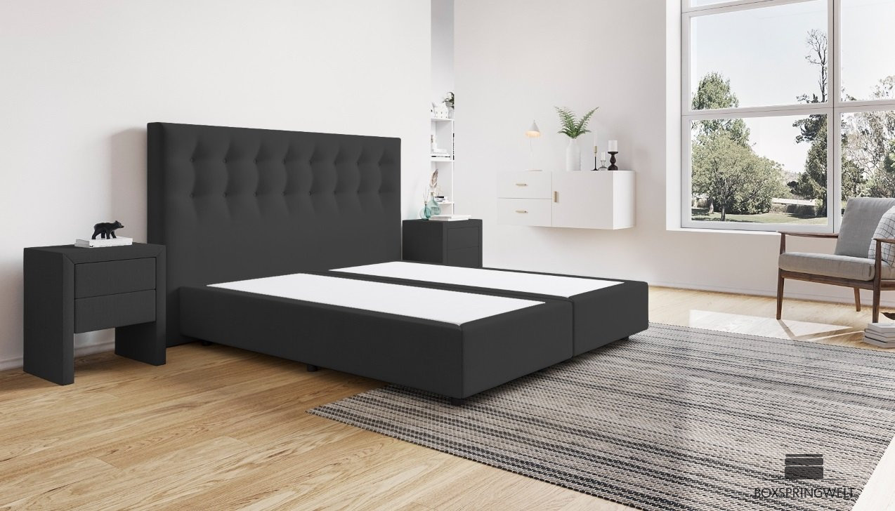 Boxspringbett Beatrix ohne Matratze 180 x 200 cm in Board Anthrazit