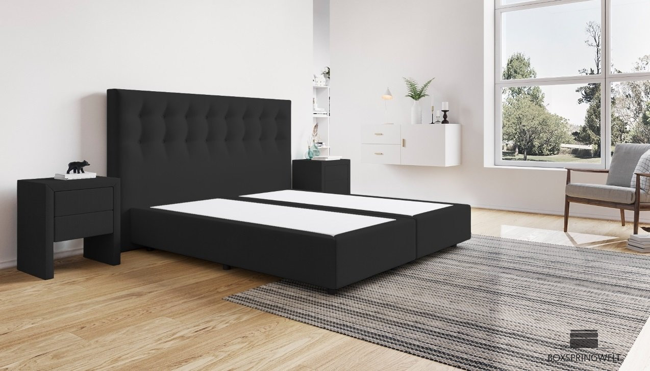 Boxspringbett Beatrix ohne Matratze 180 x 200 cm in Board Onyx