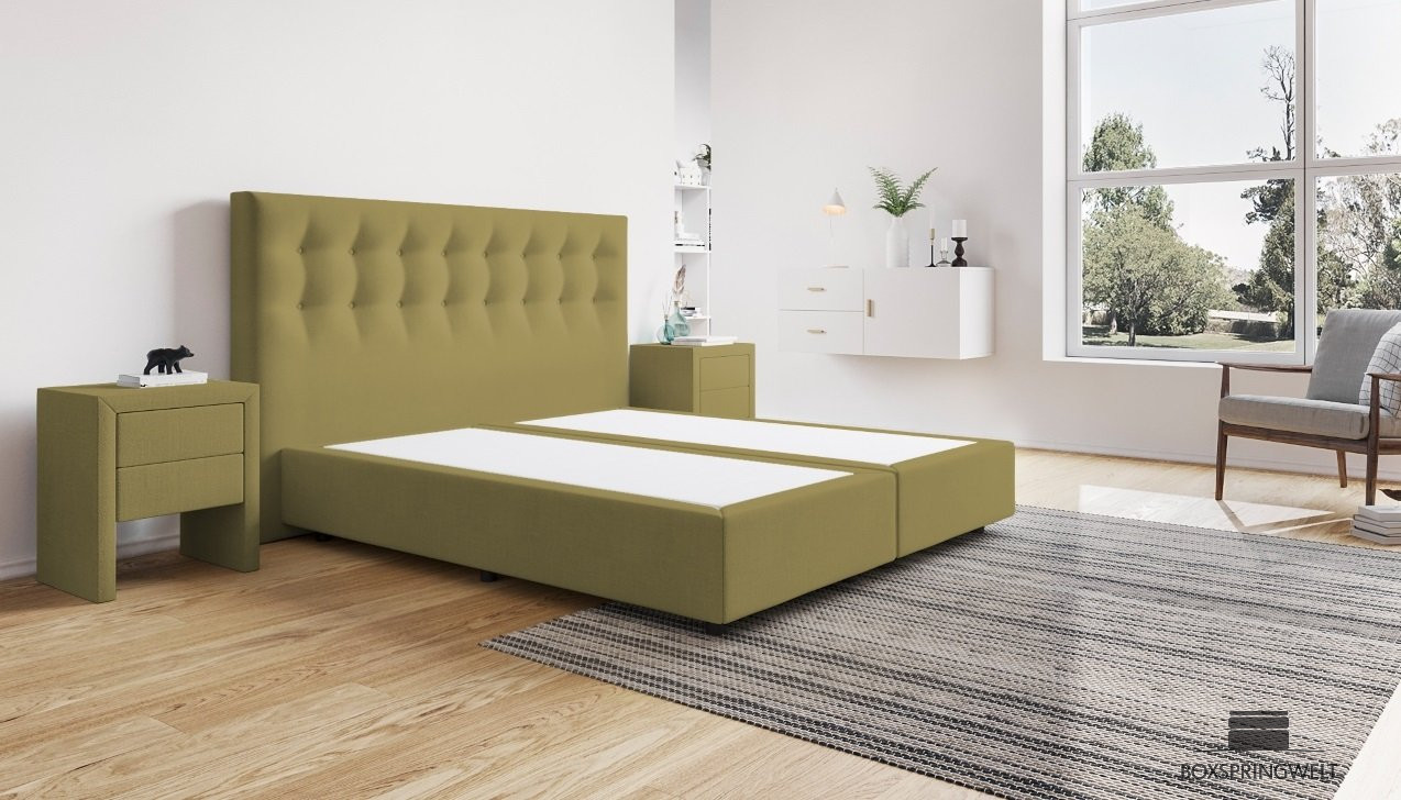 Boxspringbett Beatrix ohne Matratze 180 x 200 cm in Board Olive