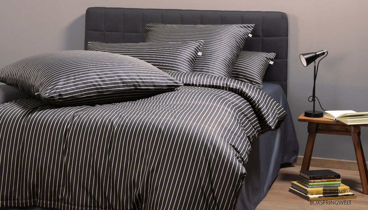 Irisette Mako Satin Bettwäsche Lorenzo in Anthrazit