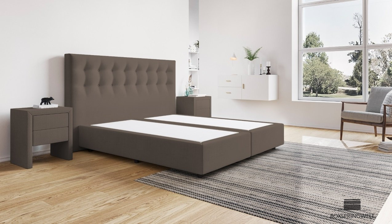 Boxspringbett Beatrix ohne Matratze 180 x 200 cm in Board Taupe