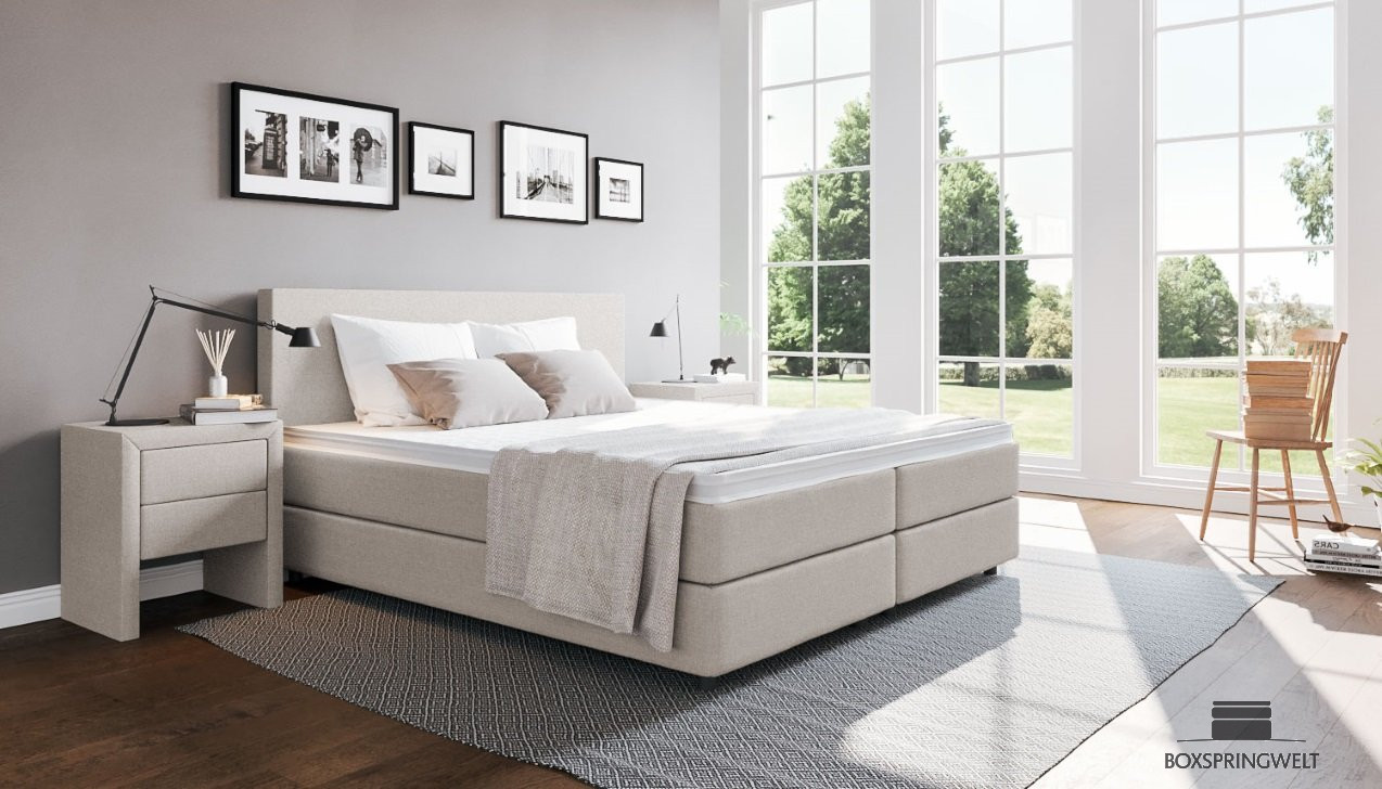 Boxspringbett Edmund in Board Natur