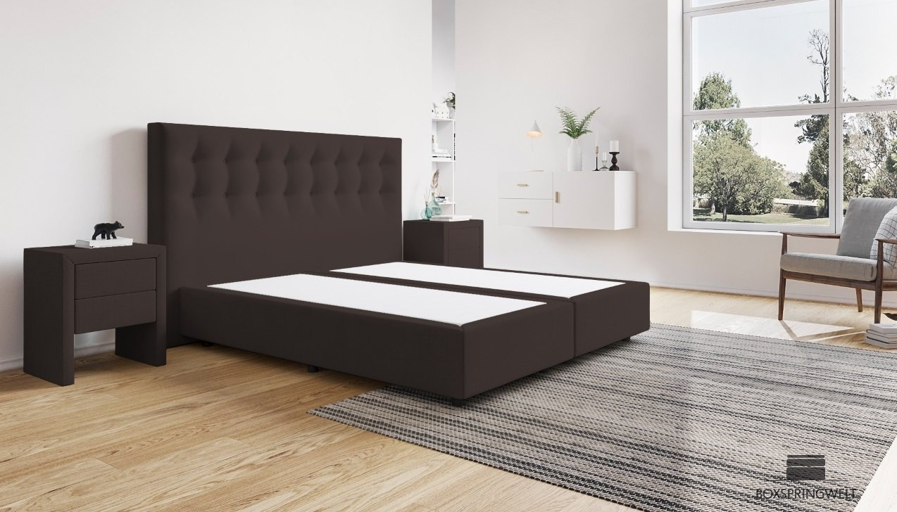 Boxspringbett Beatrix ohne Matratze 180 x 200 cm in Board Dunkelbraun