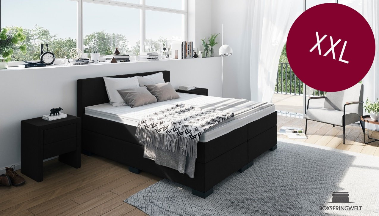 Boxspringbett XXL in Board Onyx