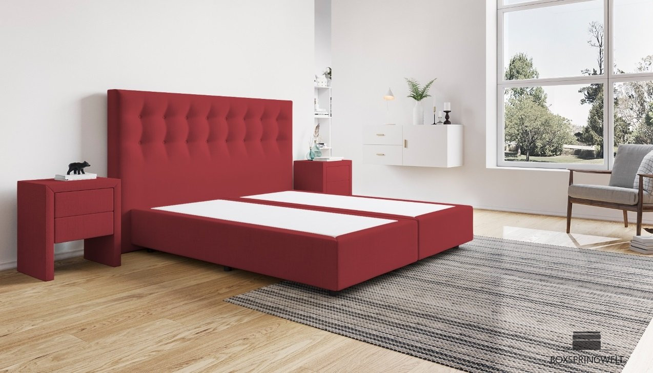 Boxspringbett Beatrix ohne Matratze 180 x 200 cm in Board Rot