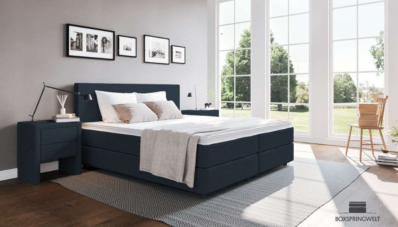 Boxspringbett Edmund in Board Navy