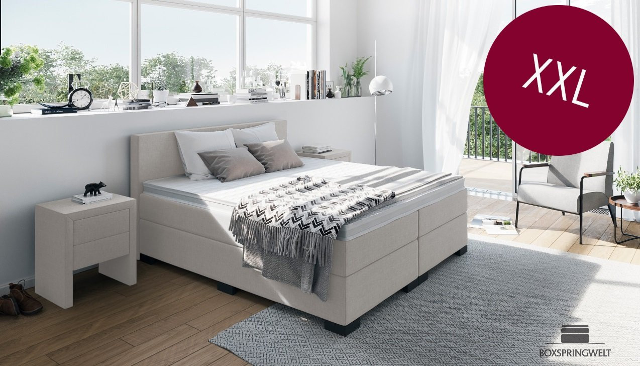 Boxspringbett XXL in Board Natur
