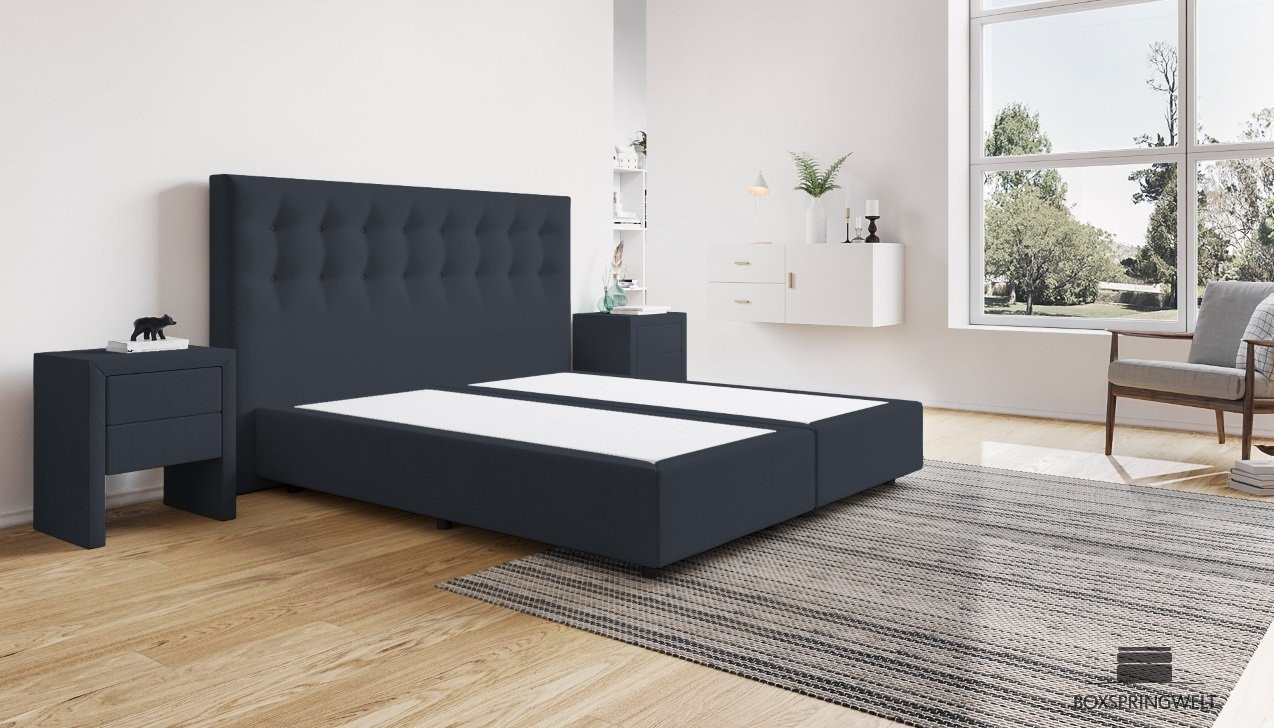 Boxspringbett Beatrix ohne Matratze 180 x 200 cm in Board Navy