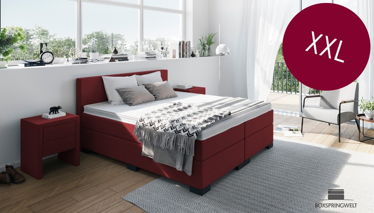 Boxspringbett XXL in Board Rot