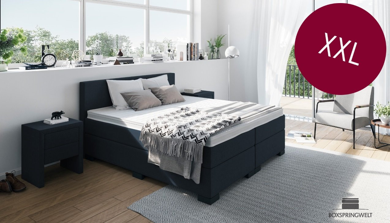 Boxspringbett XXL in Board Navy