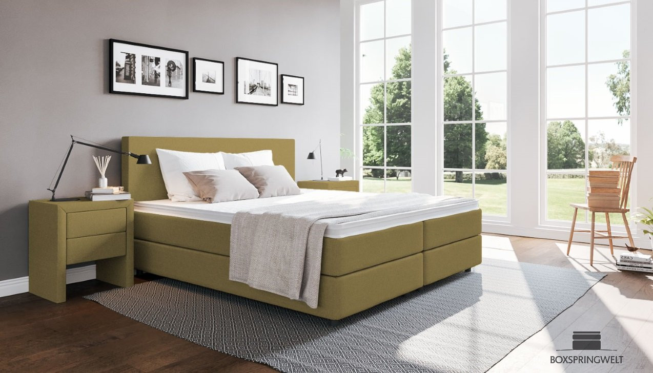 Boxspringbett Edmund in Board Olive